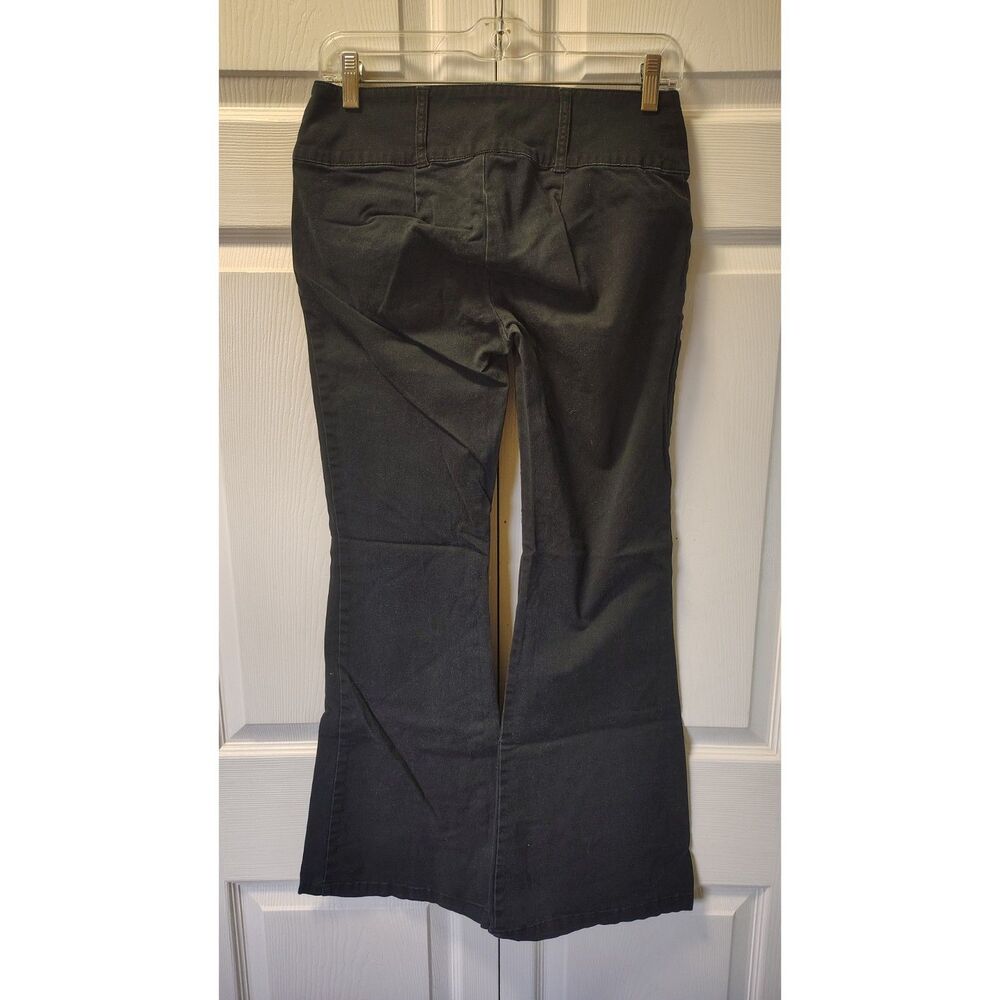 Wild Fable Black Flare Jeans Pants Size 00 High Rise Wide Waistband Yoke Detail